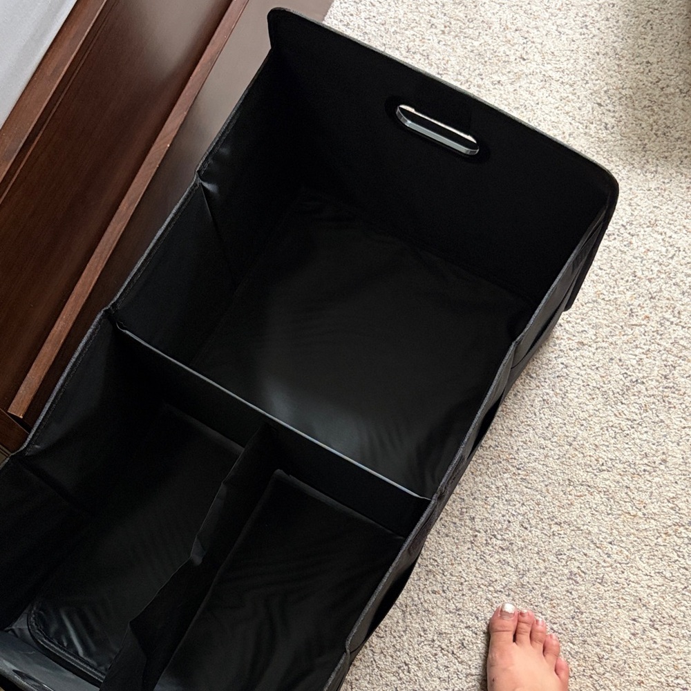 Black Fabric Storage Organizer with Dividers